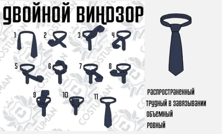 Как завязать узел галстука «Полувиндзор»